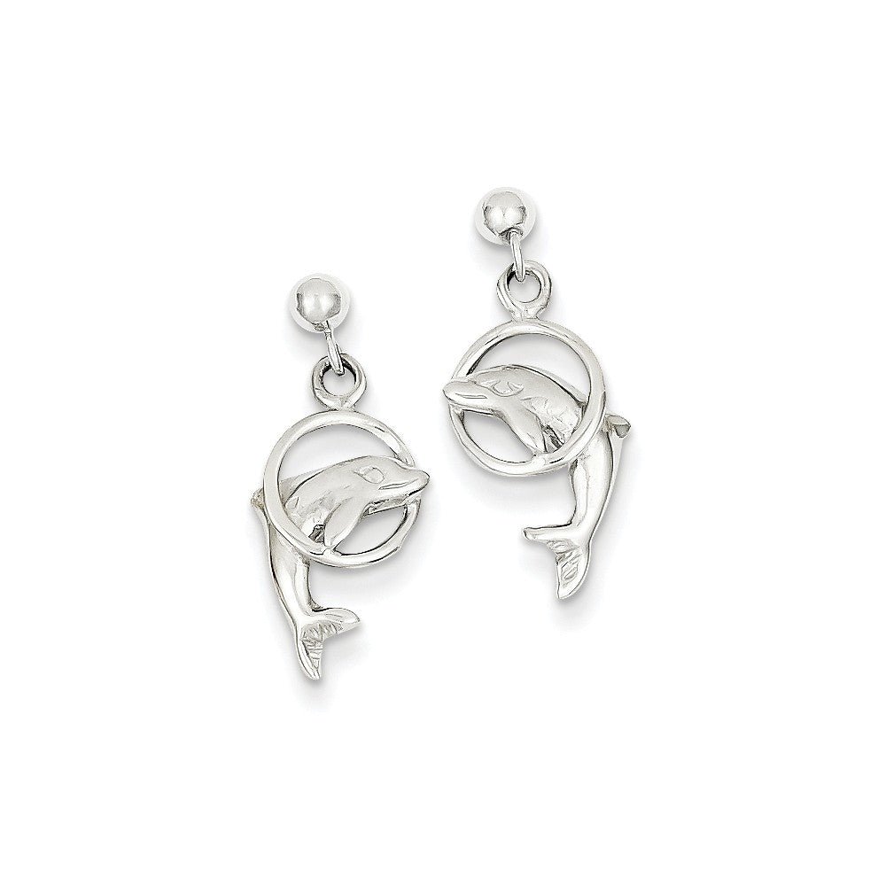 Amazon.com: Jumping Dolphin Dangle Earrings in High Polish 14k Gold:  Clothing, Shoes & Jewelry